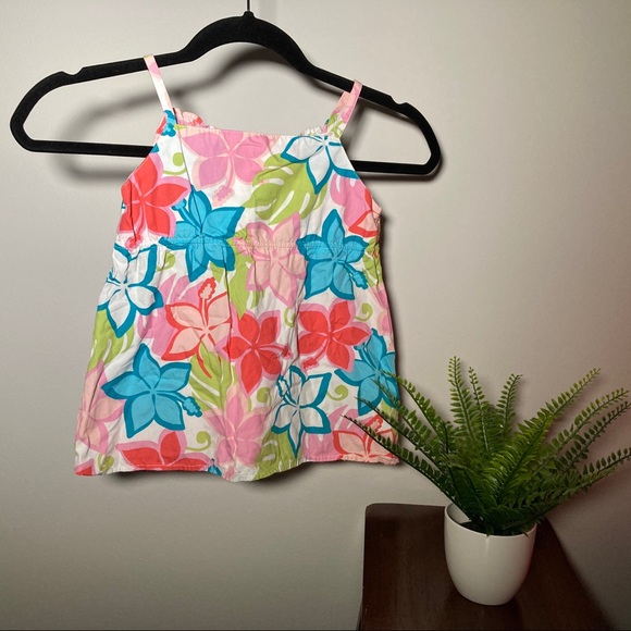 🪴3/$15 Gymboree tropical flower tank with bow - Picture 5 of 7